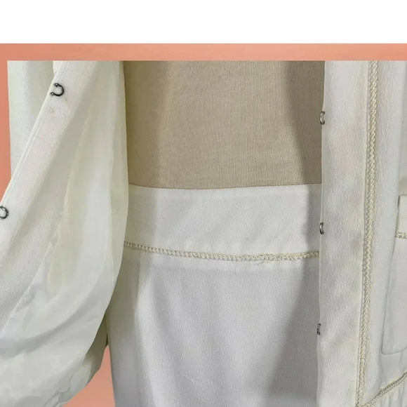 Focus on Suits Two Piece Blazer Suit Jacket Pencil Skirt Set Size 22W Ivory - Picture 7 of 16